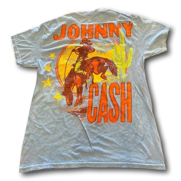 Johnny Cash Other - Officially Licensed Johnny Cash T-Shirt Blue Cotton Band Tee Size: M Medium NWOT